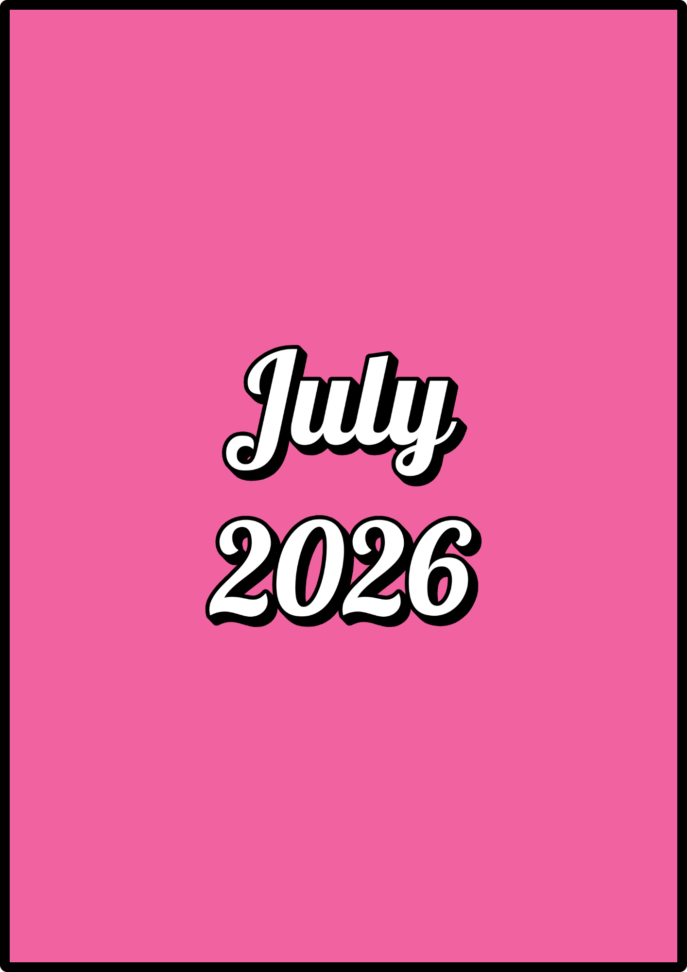 July 2026 on pink background